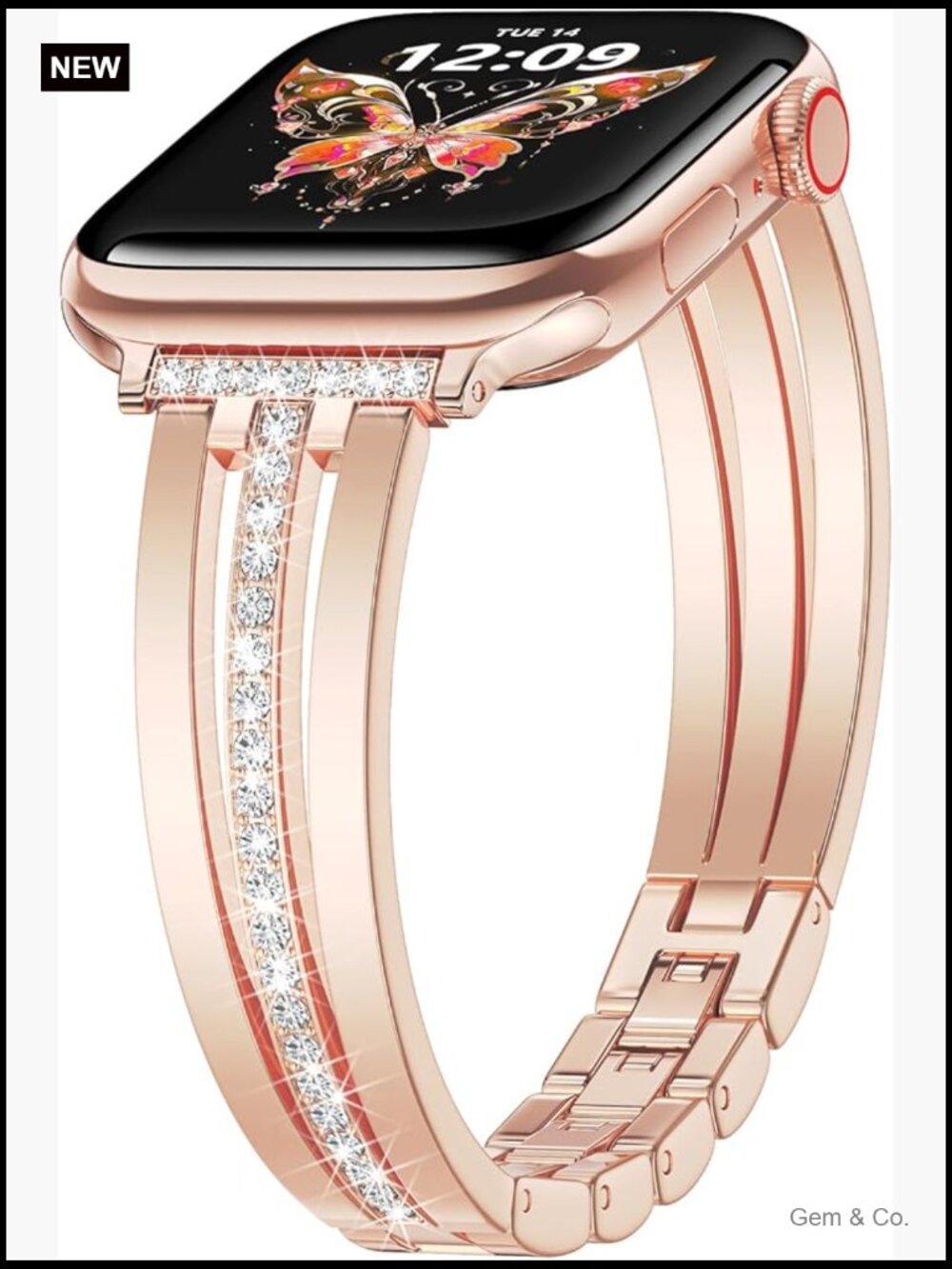 Slim iWatch Band Thin Metal Strap Diamond Bracelet for Women 38-46mm